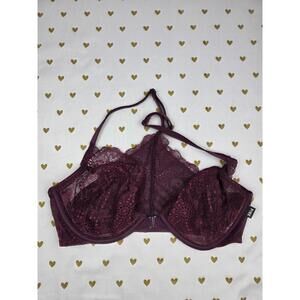 Victorias Secret PINK Front Close Racerback Maroon Bra Push Up 32D